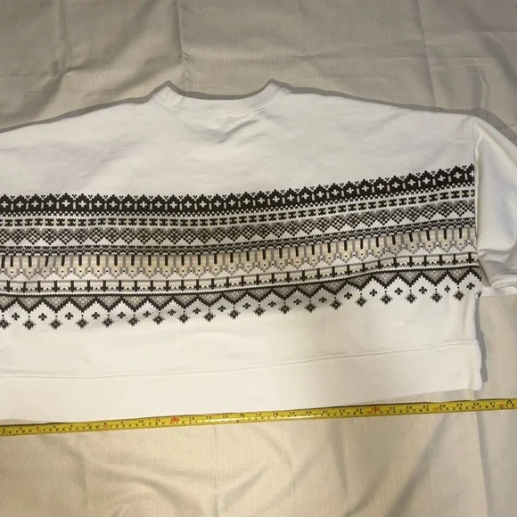 Vintage Ralph Lauren Women's Sweater in White with Black Pattern - Picture 3 of 4